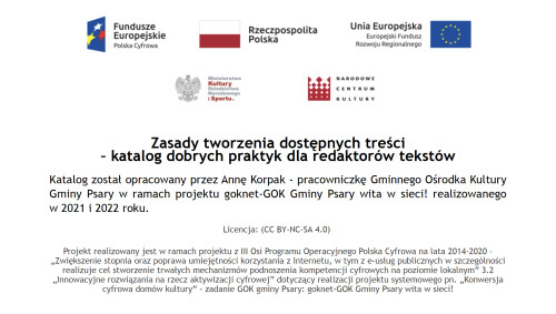 goknet - Zasady tworzenia dostępnych treści – katalog dobrych praktyk dla redaktorów tekstów